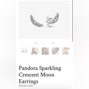 Pandora Sparkling Crescent Moon Earrings